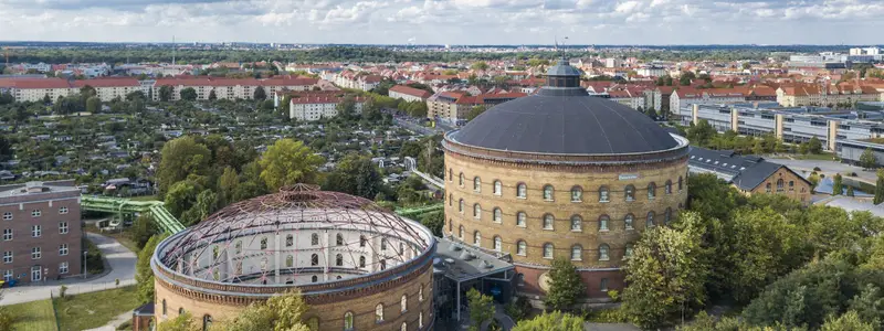 Aerial view of the Leipzig Panometer, Germany