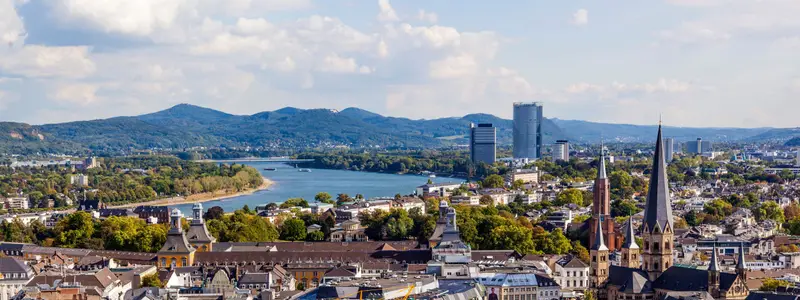 aerial of Bonn, the former capital of Germany
