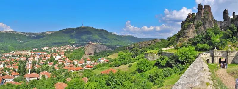 The town of Belogradchik and the unique rocks above it